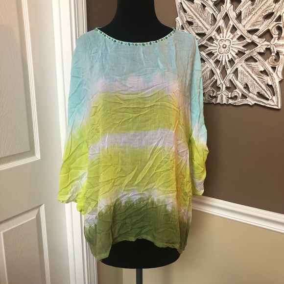 ⭐️ Nomadic Traders Lightweight Ombre Rayon Top - Size LARGE - Picture 9 of 11